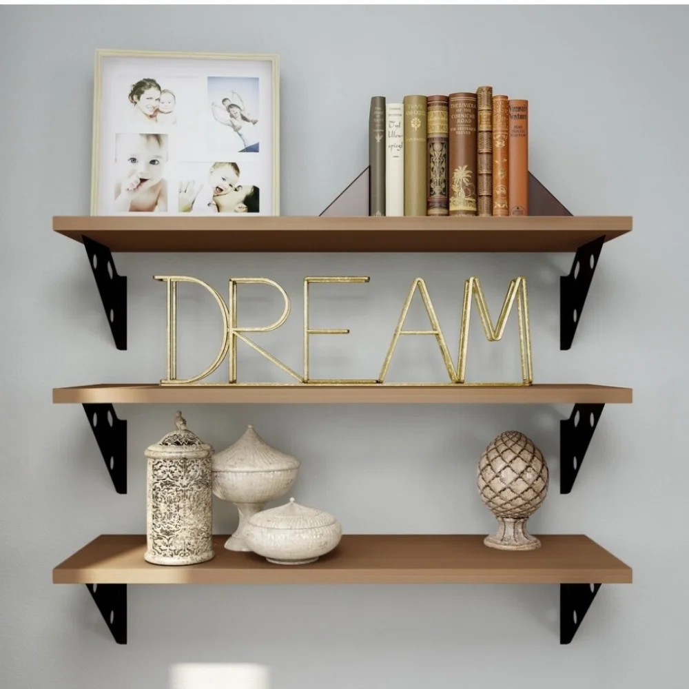 Home Decor 'WISH' Metal Artwork Goldtone Shelf Or Wall